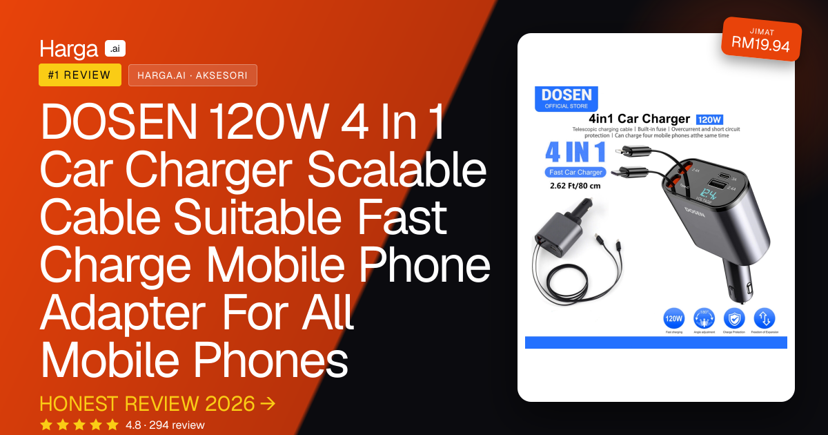 DOSEN 120W 4 In 1 Car Charger Scalable Cable Suitable Fast Charge Mobile Phone Adapter For All Mobile Phones review