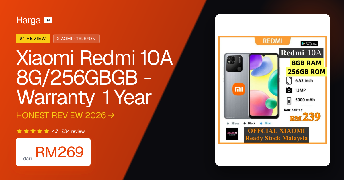 Xiaomi Redmi 10A 8G/256GBGB - Warranty 1 Year review