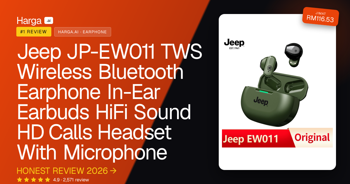 Jeep JP-EW011 TWS Wireless Bluetooth Earphone In-Ear Earbuds HiFi Sound HD Calls Headset With Microphone review