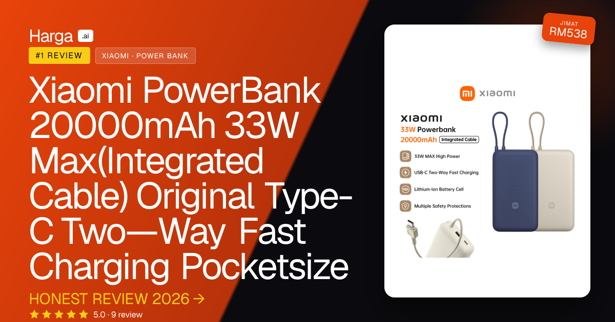 Xiaomi PowerBank 20000mAh 33W Max(Integrated Cable) Original Type-C Two—Way Fast Charging Pocketsize review