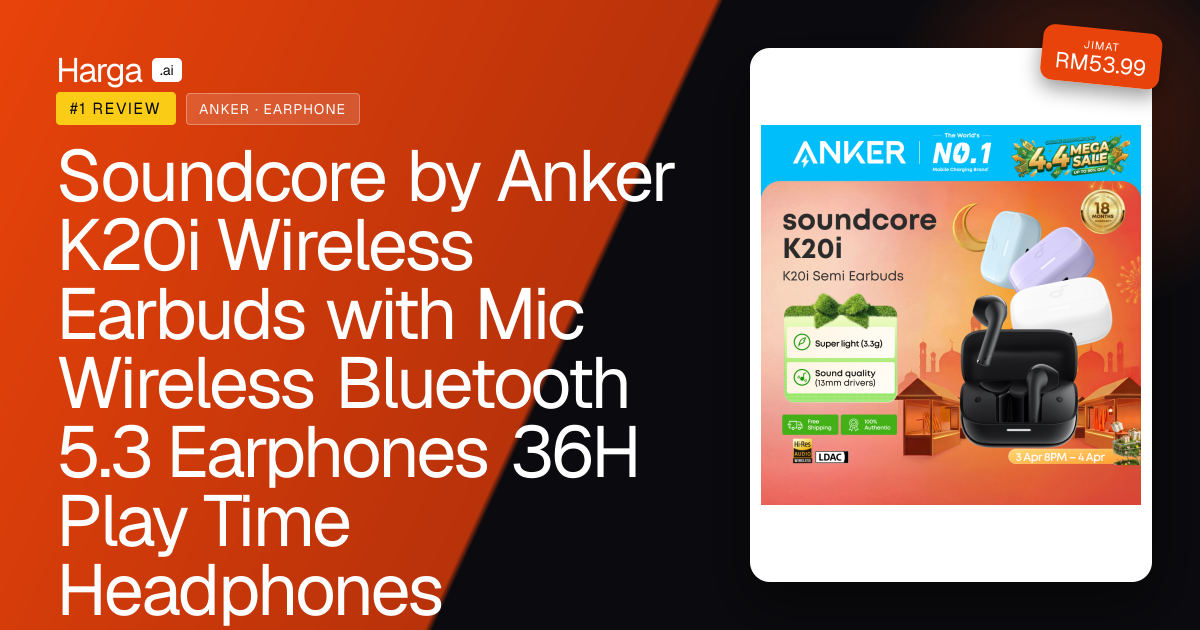 Soundcore by Anker K20i Wireless Earbuds with Mic Wireless Bluetooth 5.3 Earphones 36H Play Time Headphones Bluetooth 13mm Drivers TWS review