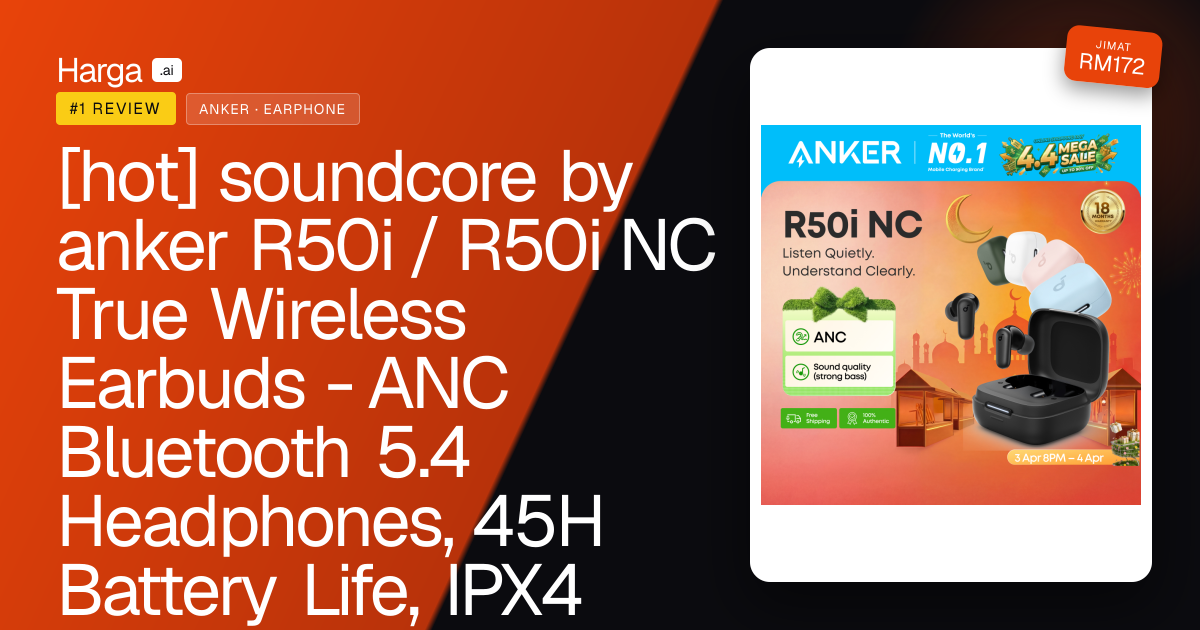 [hot] soundcore by anker R50i / R50i NC True Wireless Earbuds - ANC Bluetooth 5.4 Headphones, 45H Battery Life, IPX4 Water Resistant review
