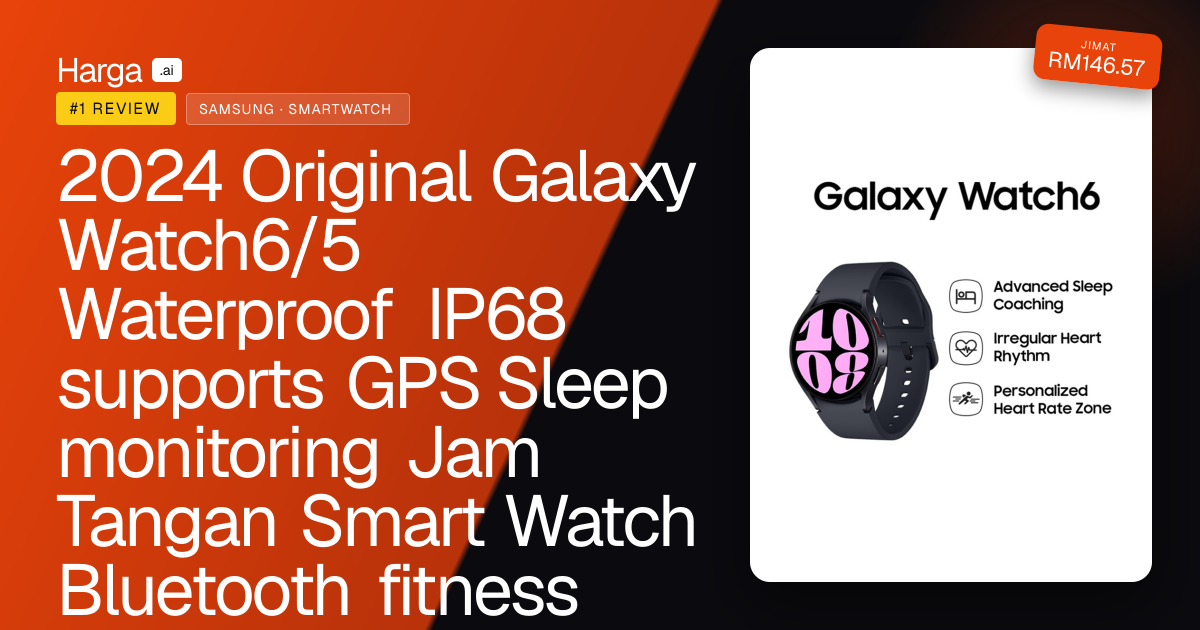 2024 Original Galaxy Watch6/5 Waterproof IP68 supports GPS Sleep monitoring Jam Tangan Smart Watch Bluetooth fitness smartwatch sports fitness review