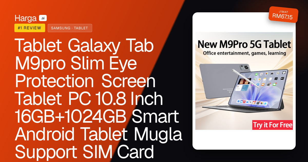 Tablet Galaxy Tab M9pro Slim Eye Protection Screen Tablet PC 10.8 Inch 16GB+1024GB Smart Android Tablet  Mugla Support SIM Card Learning Tablet Free Pad touch screen pen + 8 gifts review