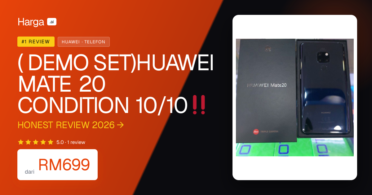 ( DEMO SET)HUAWEI MATE 20 CONDITION 10/10‼️ review