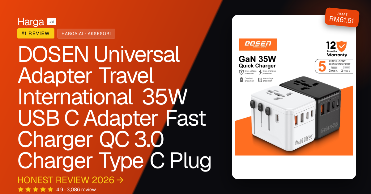 DOSEN Universal Adapter Travel International 35W USB C Adapter Fast Charger QC 3.0 Charger Type C Plug review
