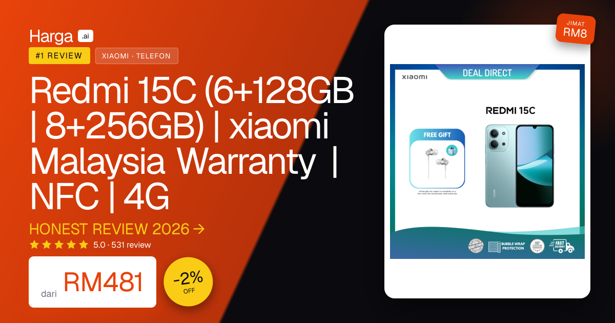 Redmi 15C (6+128GB | 8+256GB) | xiaomi Malaysia Warranty | NFC | 4G review