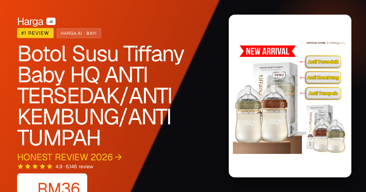 Botol Susu Tiffany Baby HQ ANTI TERSEDAK/ANTI KEMBUNG/ANTI TUMPAH review