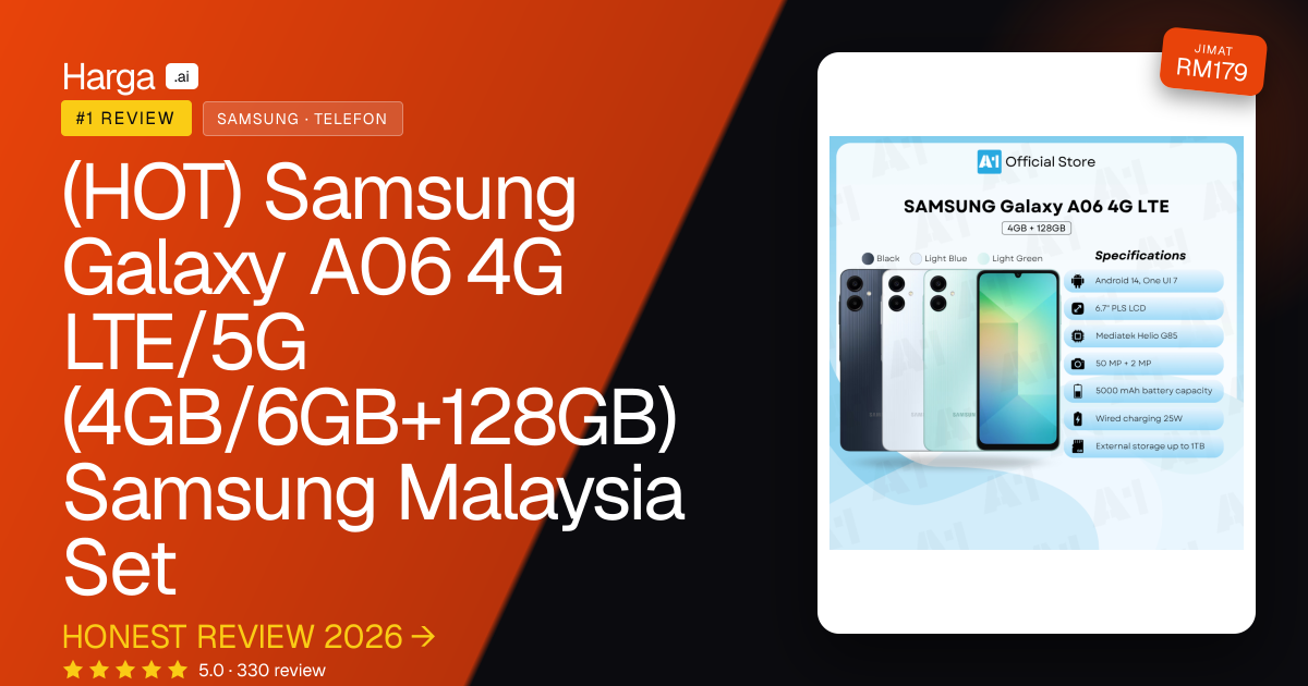 (HOT) Samsung Galaxy A06 4G LTE/5G (4GB/6GB+128GB) Samsung Malaysia Set review