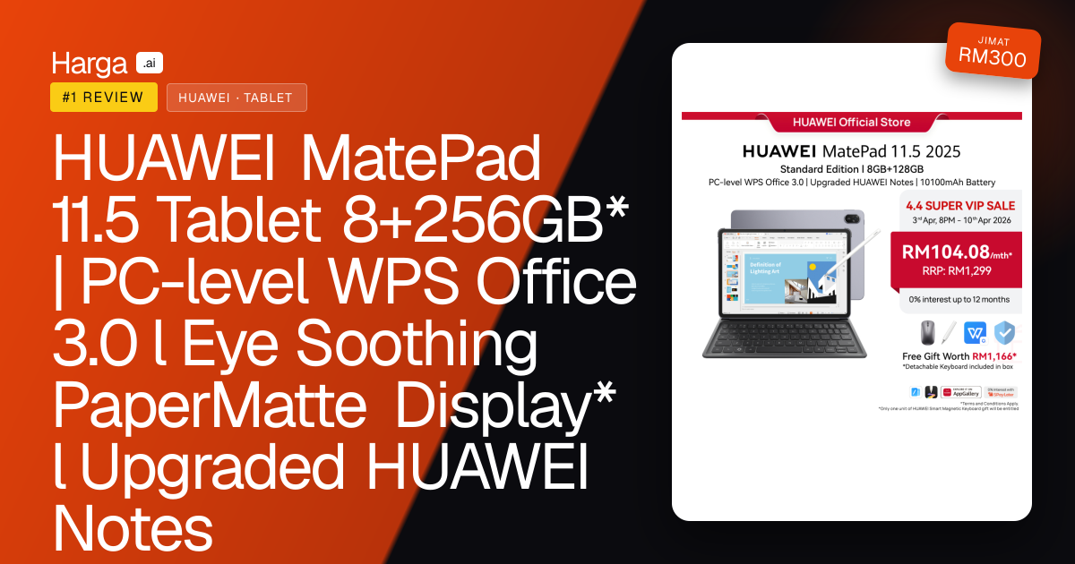 HUAWEI MatePad 11.5 Tablet 8+256GB* | PC-level WPS Office 3.0 l Eye Soothing PaperMatte Display* l Upgraded HUAWEI Notes review