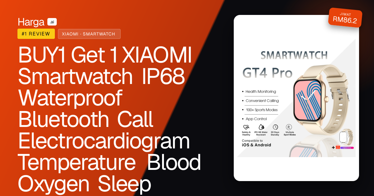 BUY1 Get 1 XIAOMI Smartwatch IP68 Waterproof Bluetooth Call Electrocardiogram Temperature Blood Oxygen Sleep Monitorin review