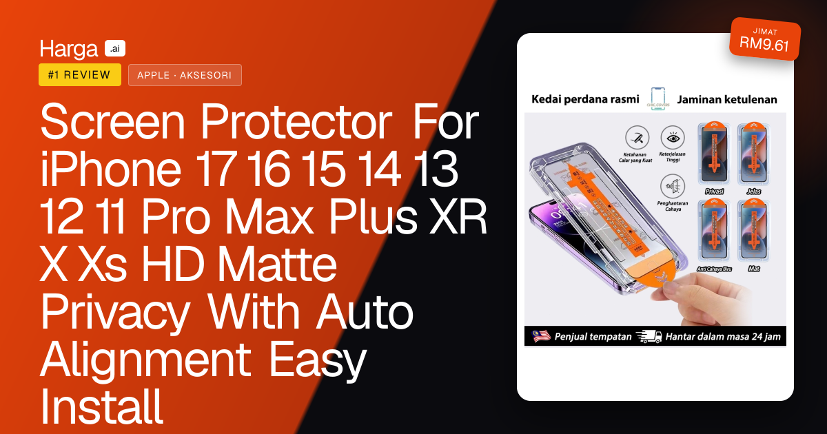 Screen Protector For iPhone 17 16 15 14 13 12 11 Pro Max Plus XR X Xs HD Matte Privacy With Auto Alignment Easy Install review