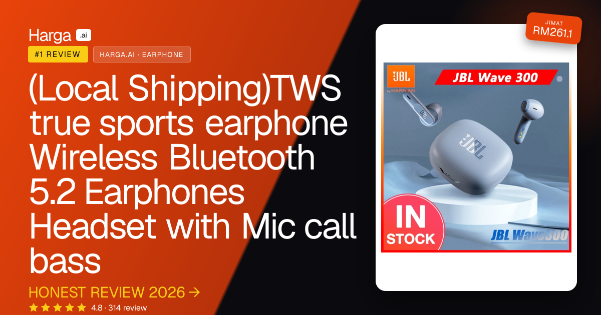 (Local Shipping)TWS true sports earphone Wireless Bluetooth 5.2 Earphones Headset with Mic call bass review