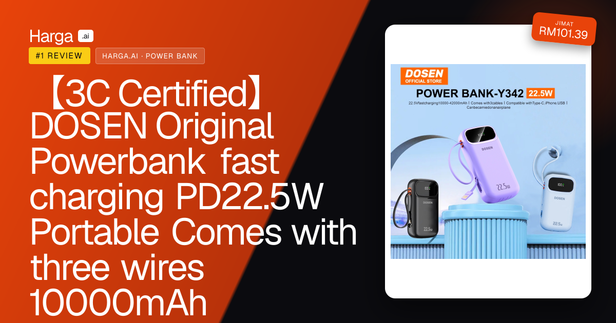 【3C Certified】DOSEN Original Powerbank fast charging PD22.5W Portable Comes with three wires 10000mAh 20000mAh 25000mAh review