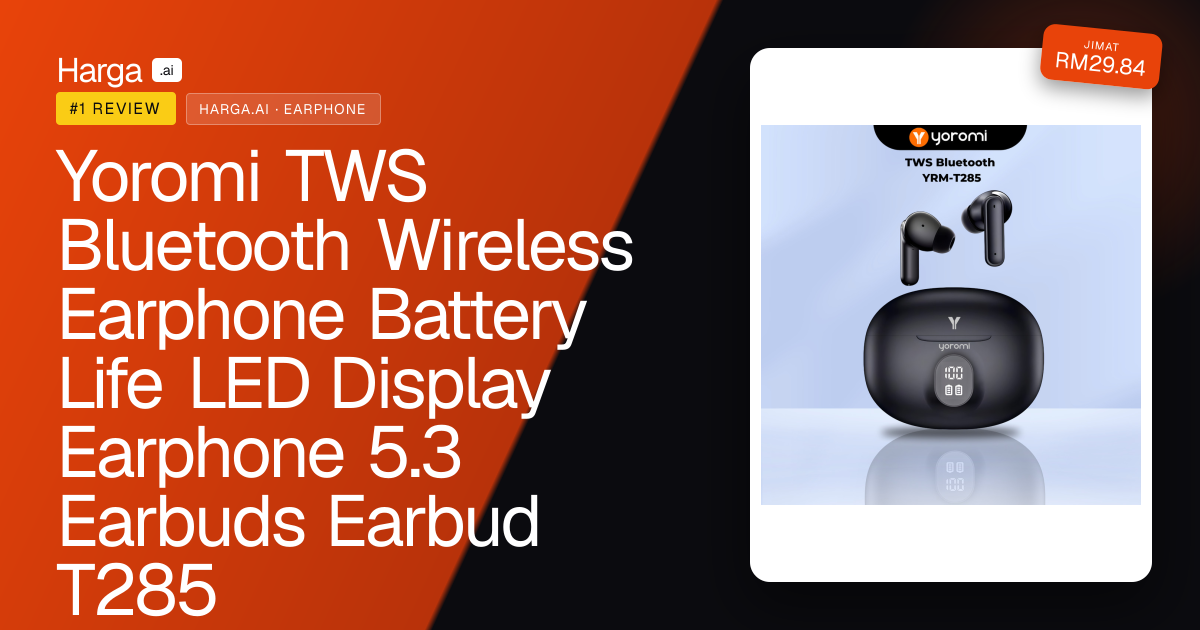 Yoromi TWS Bluetooth Wireless Earphone Battery Life LED Display Earphone 5.3 Earbuds Earbud T285 review