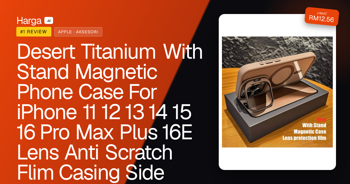 Desert Titanium With Stand Magnetic Phone Case For iPhone 11 12 13 14 15 16 Pro Max Plus 16E Lens Anti Scratch Flim Casing Side Anti-Slip Silicone Shockproof Clear PC Back Cover review
