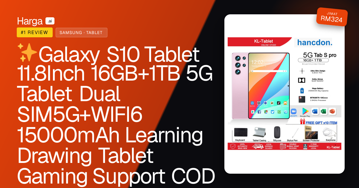 ✨Galaxy S10 Tablet 11.8Inch 16GB+1TB 5G Tablet Dual SIM5G+WIFI6 15000mAh Learning Drawing Tablet Gaming Support COD review