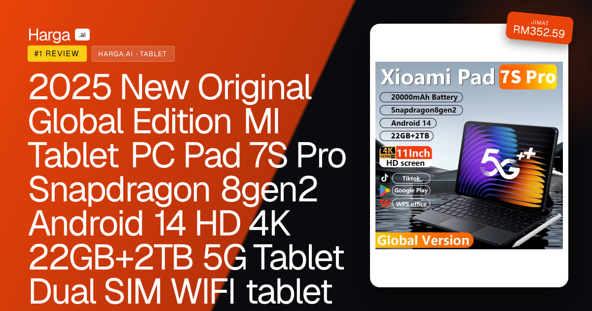 2025 New Original Global Edition MI Tablet PC Pad 7S Pro Snapdragon 8gen2 Android 14 HD 4K 22GB+2TB 5G Tablet Dual SIM WIFI tablet review