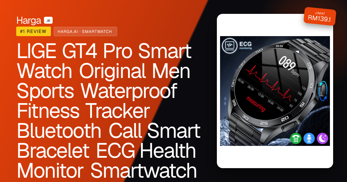 LIGE GT4 Pro Smart Watch Original Men Sports Waterproof Fitness Tracker Bluetooth Call Smart Bracelet ECG Health Monitor Smartwatch For Android IOS review