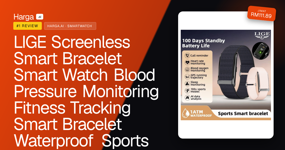 LIGE Screenless Smart Bracelet Smart Watch Blood Pressure Monitoring Fitness Tracking Smart Bracelet Waterproof Sports Smart Bracelet For Men And Women review