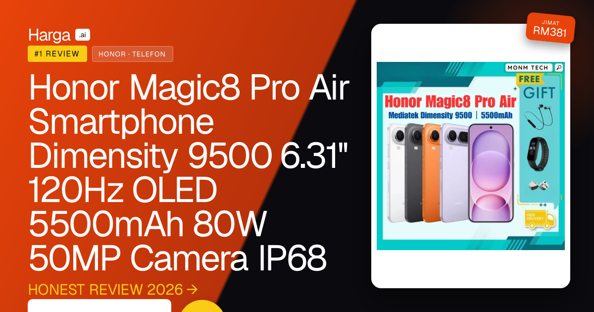 Honor Magic8 Pro Air Smartphone Dimensity 9500 6.31'' 120Hz OLED 5500mAh 80W 50MP Camera IP68 review