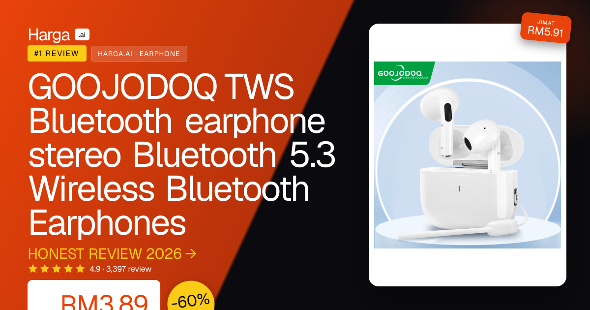 GOOJODOQ TWS Bluetooth earphone stereo Bluetooth 5.3 Wireless Bluetooth Earphones review