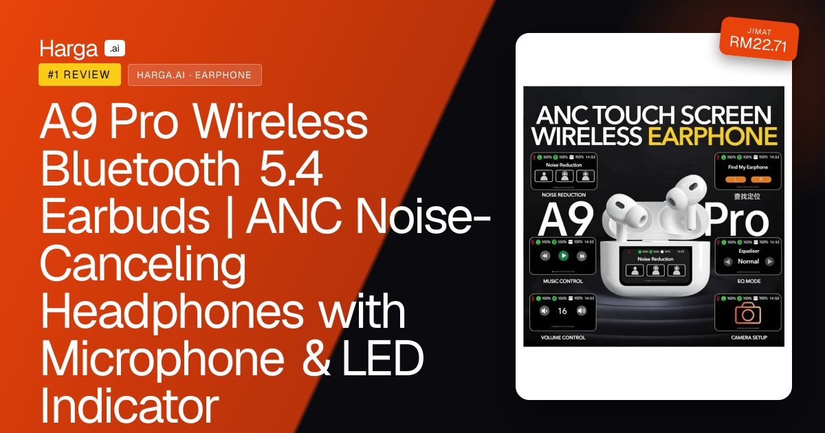 A9 Pro Wireless Bluetooth 5.4 Earbuds | ANC Noise-Canceling Headphones with Microphone & LED Indicator review