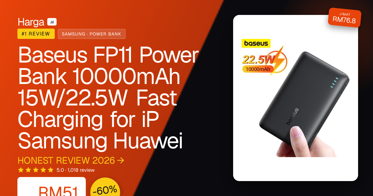 Baseus FP11 Power Bank 10000mAh 15W/22.5W Fast Charging for iP Samsung Huawei review