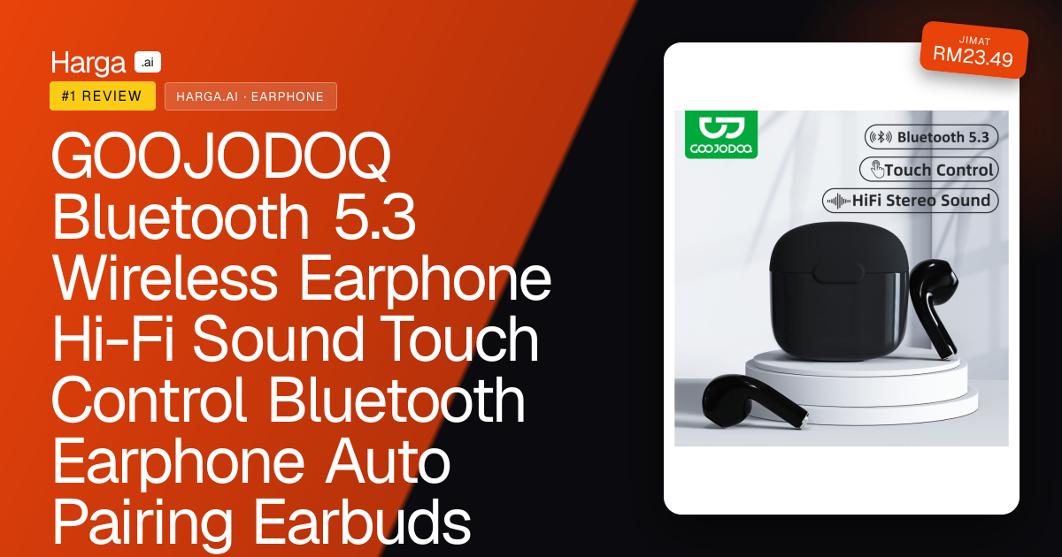 GOOJODOQ Bluetooth 5.3 Wireless Earphone Hi-Fi Sound Touch Control Bluetooth Earphone Auto Pairing Earbuds review