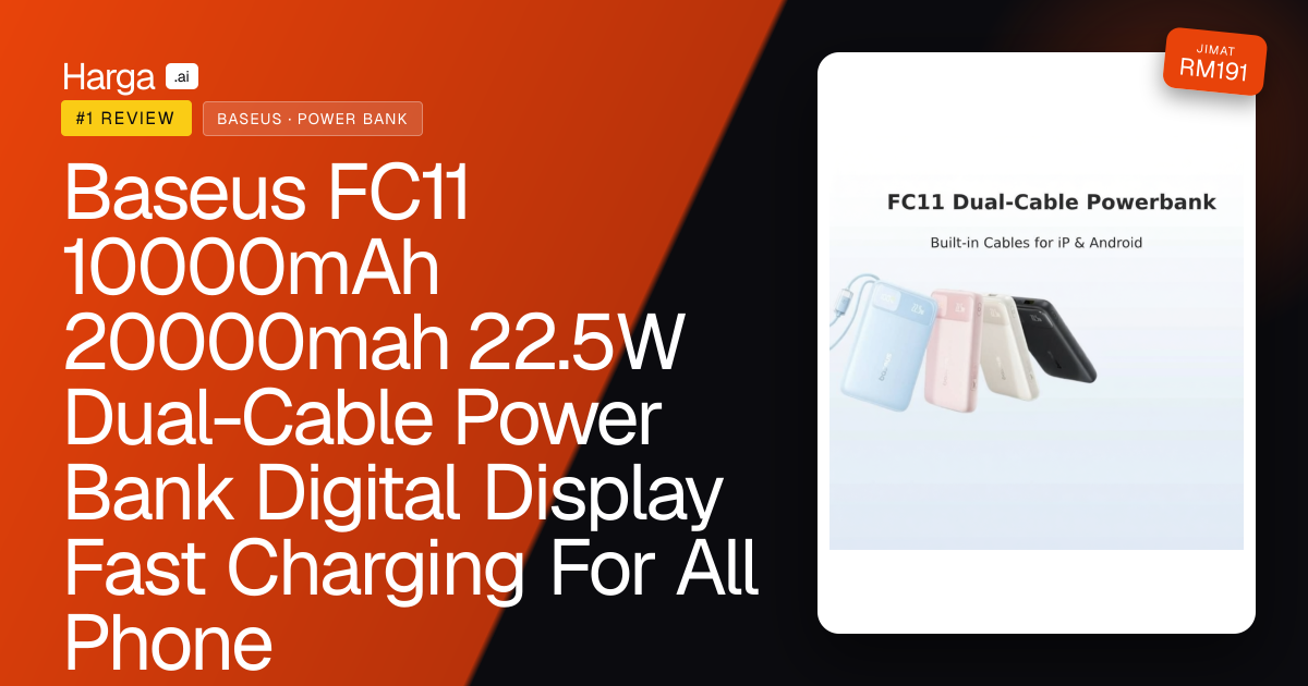 Baseus FC11 10000mAh 20000mah 22.5W Dual-Cable Power Bank Digital Display Fast Charging For All Phone review