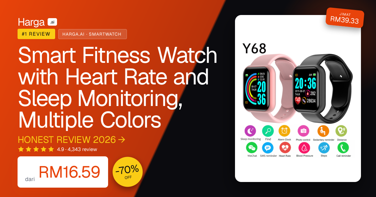 Smart Fitness Watch with Heart Rate and Sleep Monitoring, Multiple Colors review