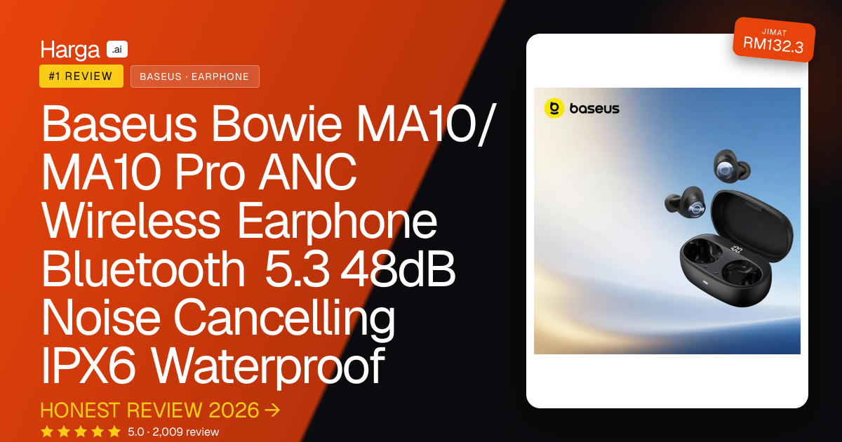 Baseus Bowie MA10/MA10 Pro ANC Wireless Earphone Bluetooth 5.3 48dB Noise Cancelling IPX6 Waterproof review