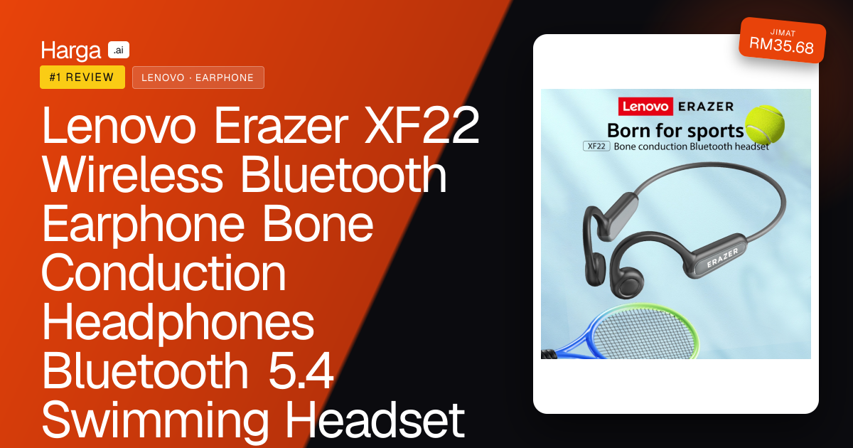 Lenovo Erazer XF22 Wireless Bluetooth Earphone Bone Conduction Headphones Bluetooth 5.4 Swimming Headset IPX7 Waterproof Sports Earbud Touch Control HIFI Stereo With Microphone review