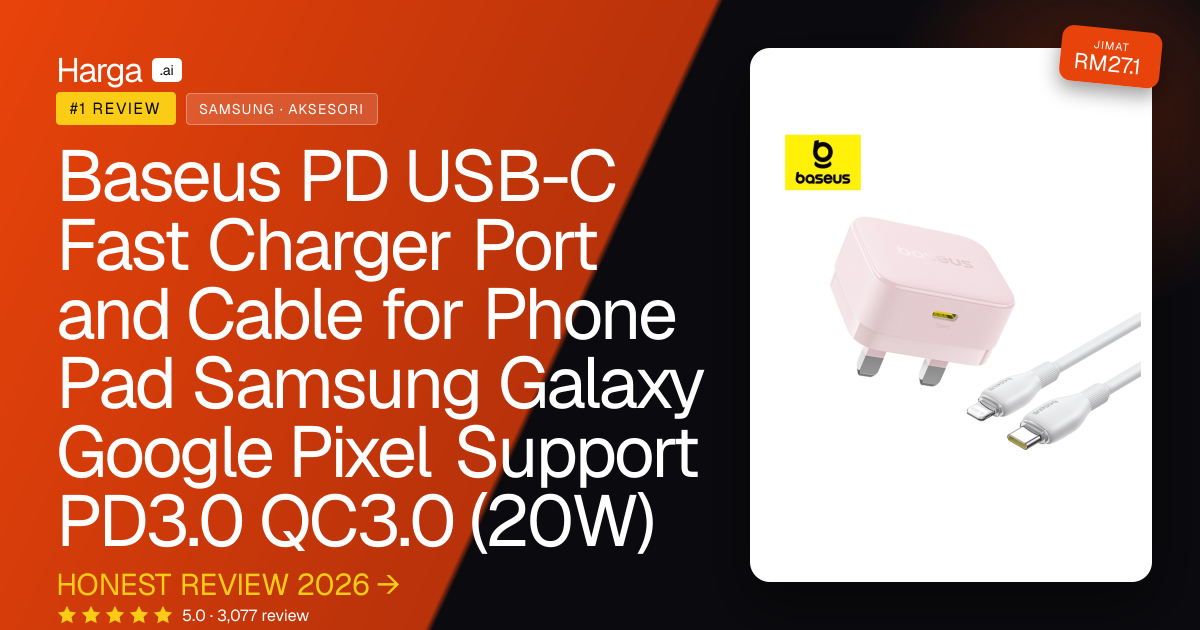 Baseus PD USB-C Fast Charger Port and Cable for Phone Pad Samsung Galaxy Google Pixel Support PD3.0 QC3.0 (20W) review
