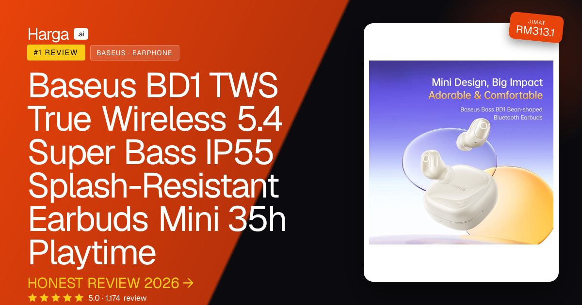 Baseus BD1 TWS True Wireless 5.4 Super Bass IP55 Splash-Resistant Earbuds Mini 35h Playtime review