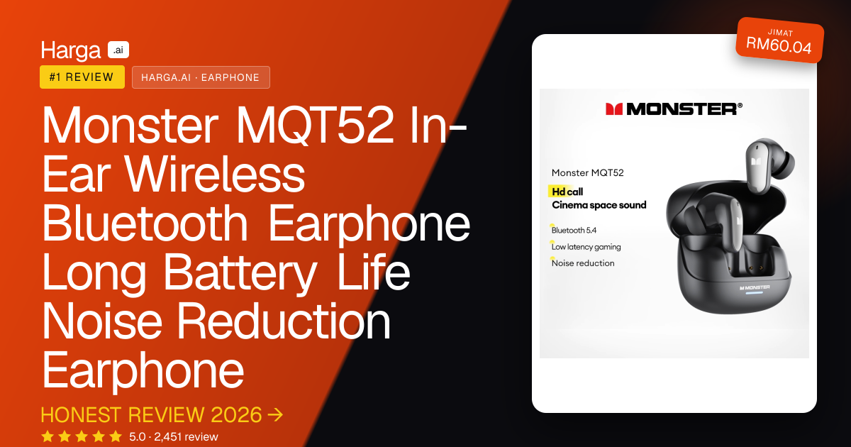 Monster MQT52 In-Ear Wireless Bluetooth Earphone Long Battery Life Noise Reduction Earphone review