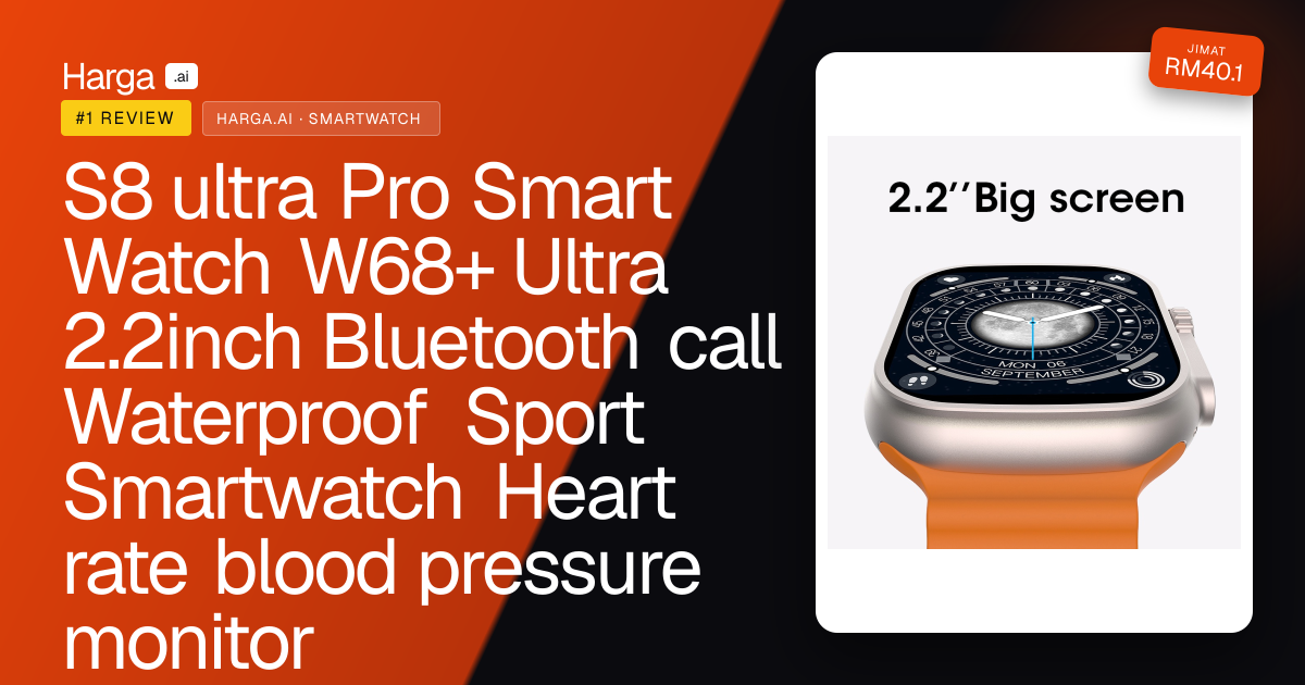 S8 ultra Pro Smart Watch W68+ Ultra 2.2inch Bluetooth call Waterproof Sport Smartwatch Heart rate blood pressure monitor review