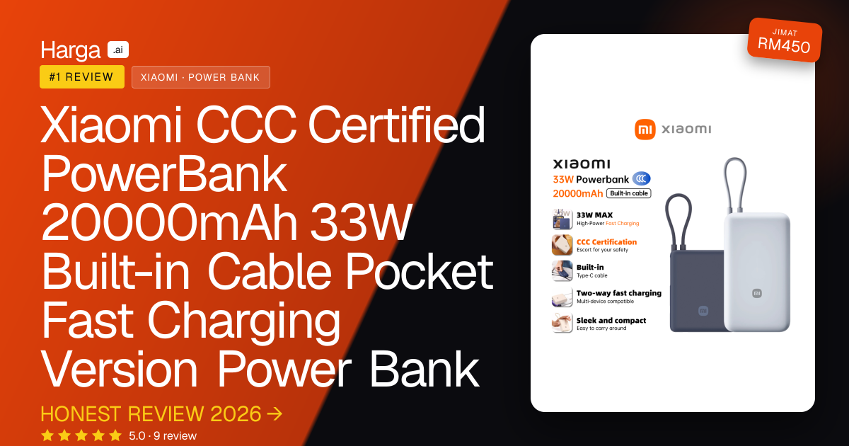 Xiaomi CCC Certified PowerBank 20000mAh 33W Built-in Cable Pocket Fast Charging Version Power Bank review