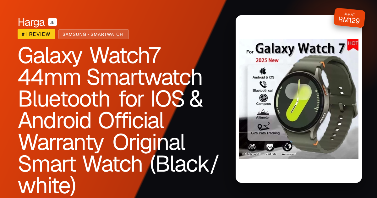 Galaxy Watch7 44mm Smartwatch Bluetooth for IOS & Android Official Warranty Original Smart Watch (Black/white) review