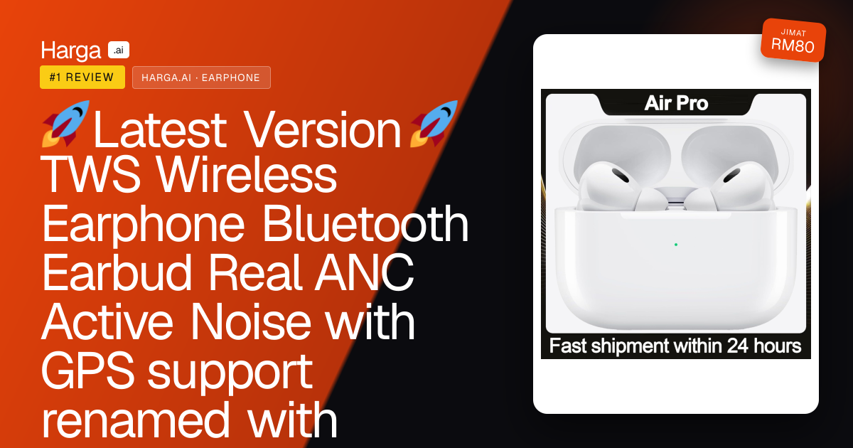 🚀Latest Version🚀 TWS Wireless Earphone Bluetooth Earbud Real ANC Active Noise with GPS support renamed with microphone review