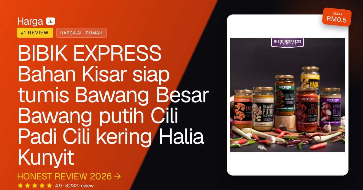 BIBIK EXPRESS Bahan Kisar siap tumis Bawang Besar Bawang putih Cili Padi Cili kering Halia Kunyit review