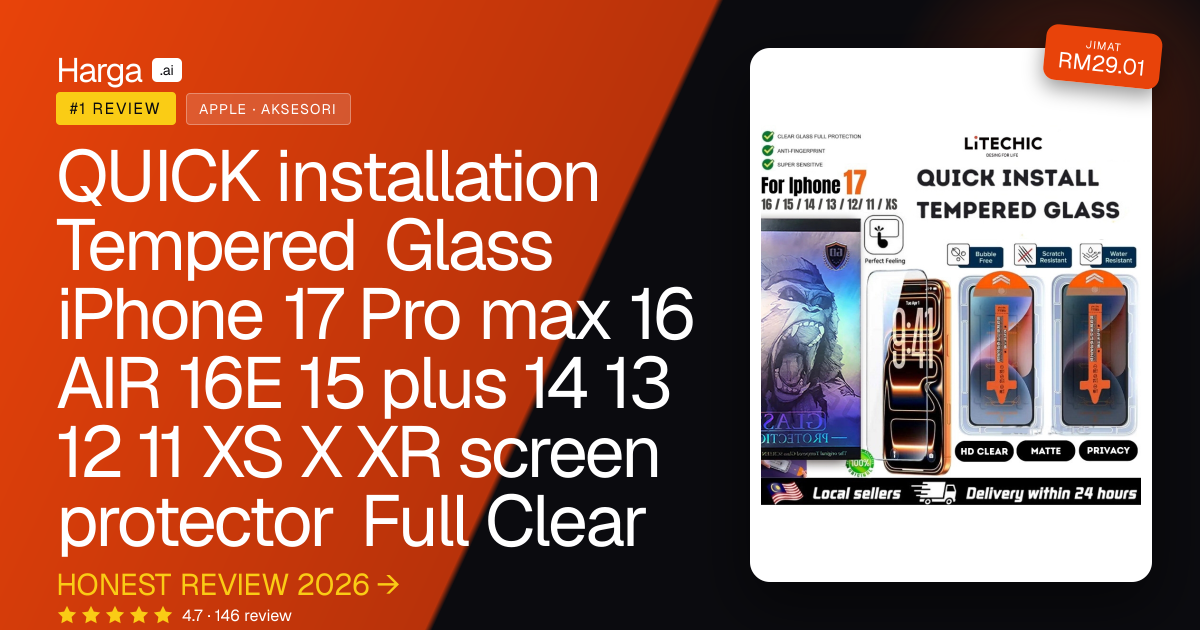 QUICK installation Tempered Glass iPhone 17 Pro max 16 AIR 16E 15 plus 14 13 12 11 XS X XR screen protector Full Clear review
