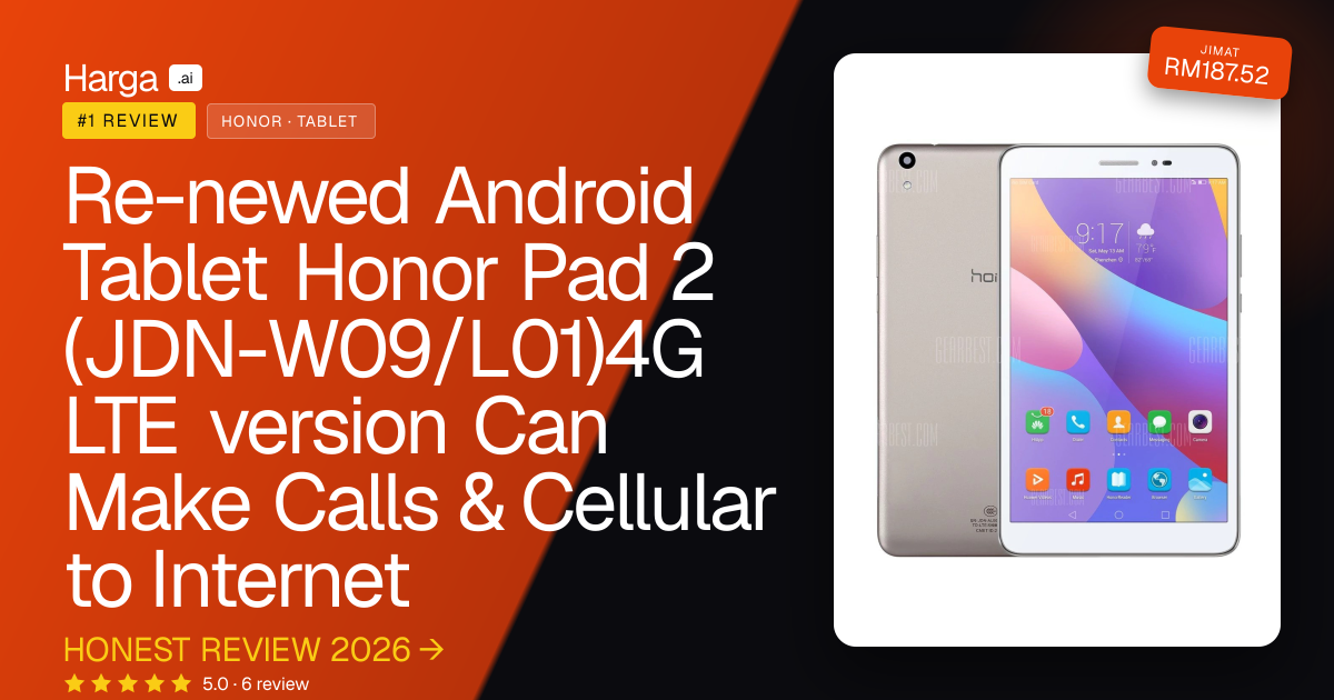 Re-newed Android Tablet Honor Pad 2 (JDN-W09/L01)4G LTE version Can Make Calls & Cellular to Internet review