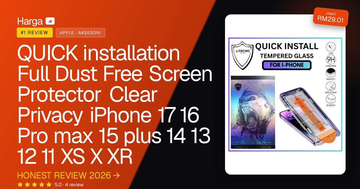 QUICK installation Full Dust Free Screen Protector Clear Privacy iPhone 17 16 Pro max 15 plus 14 13 12 11 XS X XR review