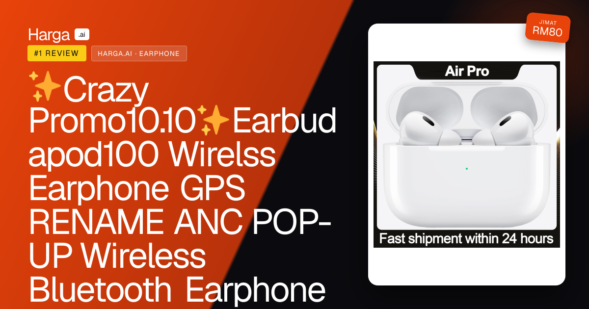 ✨Crazy Promo10.10✨Earbud apod100 Wirelss Earphone GPS RENAME ANC POP-UP Wireless Bluetooth Earphone Gaming Earbuds review