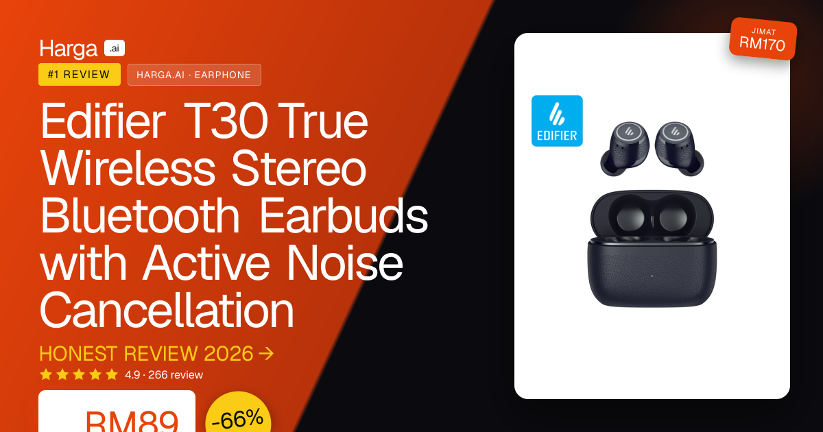 Edifier T30 True Wireless Stereo Bluetooth Earbuds with Active Noise Cancellation review