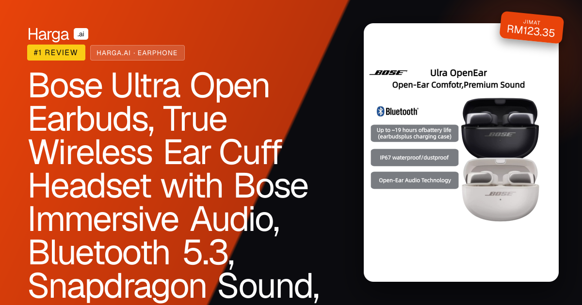 Bose Ultra Open Earbuds, True Wireless Ear Cuff Headset with Bose Immersive Audio, Bluetooth 5.3, Snapdragon Sound, Secure Fit for Workouts review