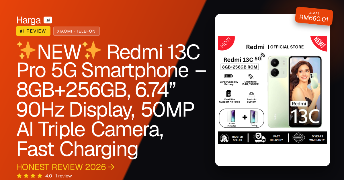 ✨NEW✨ Redmi 13C Pro 5G Smartphone – 8GB+256GB, 6.74” 90Hz Display, 50MP AI Triple Camera, Fast Charging review