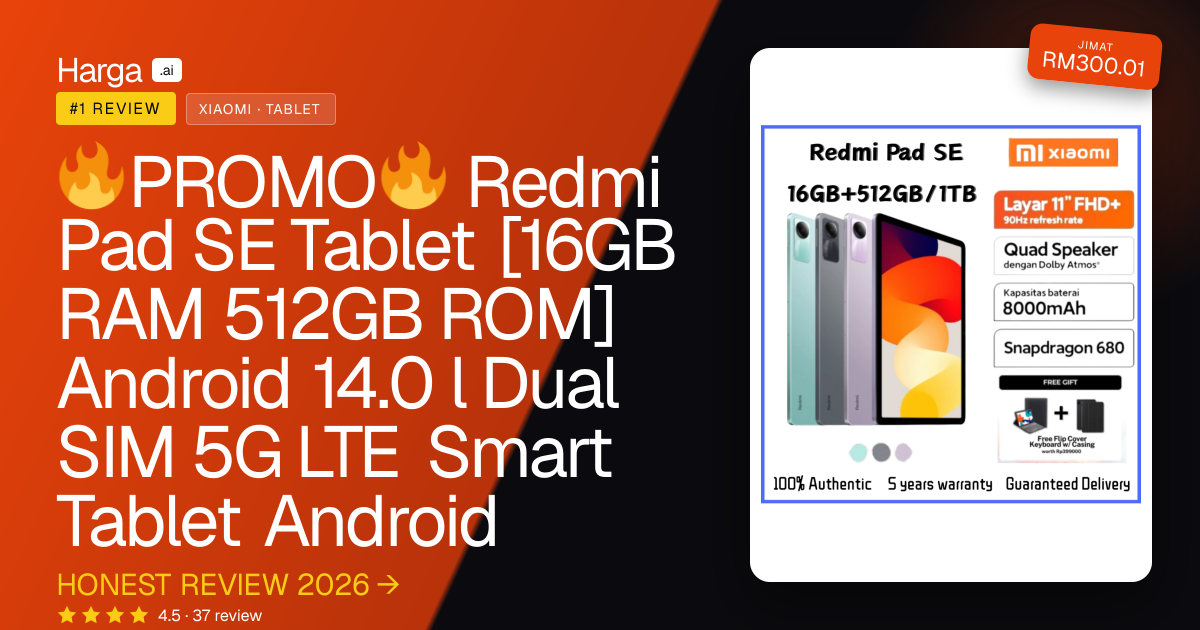 🔥PROMO🔥 Redmi Pad SE Tablet [16GB RAM 512GB ROM] Android 14.0 l Dual SIM 5G LTE Smart Tablet Android review