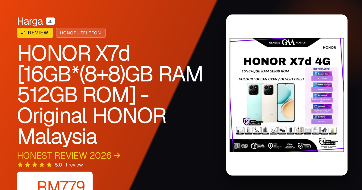 HONOR X7d [16GB*(8+8)GB RAM 512GB ROM] - Original HONOR Malaysia review